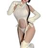 SNOMYRS Vergine Killer Pullover Giapponese Sexy Cosplay Giarrettiera Lingerie Set Calze Crop Top Panty Teddy Body per Donne