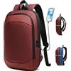 HEROIC KNIGHT Zaino Porta PC Uomo Donna, Leggero Sottile ed Espandibile Grand per Laptop Impermeabile per Computer Portatile 17 Pollici per Uffico Università Scuola Viaggio Business (25L Rosso)