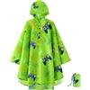 WAWSAM Video Gioco Impermeabile Riutilizzabile Leggero Poncho Antipioggia per Bambini Ragazzi Go Win Level Up Cappotto Antipioggia Verde Impermeabile con Cappuccio e Borsa di Stoccaggio