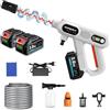 Yofidra Idropulitrice a Batteria, Idropulitrice Portatile Senza Fili con 5 In 1 Ugello, 3 Livelli Pressione Max 200 Bar, Motore Brushless 18V, 2 Batterie da 3.0Ah per Auto, Giardino, Pavimenti e Esterni