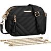 FITDON Borsa a tracolla da donna, piccola borsa a tracolla in pelle da donna, borsa a tracolla per telefono con 2 cinghie staccabili, Nero , 8.27*5.91*3.15 inch, S