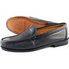 MARTTELY Scarpe da uomo in pelle nera con suole in pelle, fatte a mano, mocassini, taglia EU modello 500, Nero , 43 EU Stretta