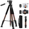 K&F Concept Treppiede Fotocamera e Smartphone 190cm, Treppiede Leggero in Alluminio S255A3+BV01 con Telecomando Bluetooth/Borsa/Clip 2-in-1, Cavalletto Fotografico per Canon Nikon Sony/DSLR/iPhone