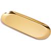 ANZOME Vassoio Oro Dimensione Max In Acciaio Inox Gioielli Vassoio Trinket Piatto Ovale Tovagliolo Stoccaggio Piatto Tè Frutta Vassoi Organizzatore Cosmetico Ramadan Stoviglie