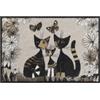 Salonloewe Rosina Wachtmeister - Zerbino lavabile by Salonloewe Gatti Con Fiori, 50 x 75 cm, motivo: gatti colorati