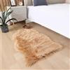 JXLOULAN Tappeto in finta pelliccia di pecora, marrone chiaro, 60 x 90 cm, morbido tappeto decorativo per soggiorno, pelo lungo, pelliccia di agnello, per sedie, divano, camera da letto, cameretta dei