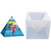 LATRAT Stampo in silicone a forma di piramide orientale, cubo conico e piramide per resina artigianale, in silicone, struttura in plastica triangolare, 15 cm