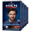 Schwarzkopf 4x Schwarzkopf Men Perfect Tinta Gel Colorante Facile & Veloce per Capelli Bianchi Colore 80 Castano Nero Naturale Colorazione per Uomo Resistente fino a 28 Lavaggi - 4 Confezioni