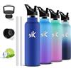 Grsta Borraccia Termica 750 ml , Senza BPA, Borraccia con Cannuccia, Bottiglia Termica Senza Perdite, Borracce Termiche, Acciaio Inossidabile 18/8, Borracia Metallo per Campeggio, Viaggio, Fitness, Palestra