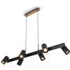 BRILONER - Lampadario a sospensione con spot, orientabile, attacco 6x GU10, lampadario soggiorno, cucina, camera da letto, 110 x 24,9 x 120 cm, legno nero