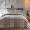 UW Home Appletree - Set copripiumino in flanella di flanella, 100% cotone spazzolato, super morbido, 100% cotone spazzolato, colore: marrone chiaro e verde tartan, per letto super king size (260 x 220 cm),