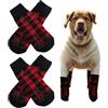 CAPASTEC Calzini per Cani Antiscivolo, 4 Pz Calzini Cane Protezione Zampe Cane Controllo Ttrazione Protezione delle Ferite con Cinturino Adesivi Regolabili, Rosso, M (6.5 x 16 cm)