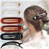RC ROCHE ORNAMENT RC Roche - 6 fermagli per capelli a coccodrillo per acconciature da donna, colore marrone medio e nero