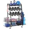 Staransun Rack per Pesi per Manubri - Supporto di Magazzino per Palestra Domestica con 4 Ruote Flessibili - Organizzatore Della Palestra Domestica con Magazzino Lateralе e Ganci