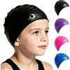 Xcdhemde® Cuffia da Nuoto Bambini - Cuffia in Silicone per Piscina - Morbida, Comoda e Resistente - Impermeabile, Antiscivolo (Blu)