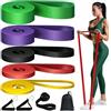 Kiuiom Bande Elastiche,Bande Elastiche Resistenza Set con 5 Livelli di Loop Bands,Maniglia,Gancio Alla Porta,Moschettone per Stretching del Corpo,Powerlifting,Allenamento Della Resistenza