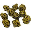 Generic Dadi D10 in Acrilico da 10 Pezzi, Dadi da Gioco, Giocattoli di intrattenimento, Set di Dadi poliedrici per Gioco, Giallo