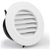 LALAGO 1 pezzo Griglia di Ventilazione con Protezione Anti-Insetti 100mm, Griglia di Ventilazione Rotonda Bianca in Plastica ABS, Rotonda di Scarico con Zanzariera Protezione Contro Gli Insetti