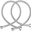YUANNY 2 tubi flessibili corazzati da 3/8, 100 cm, tubo di collegamento, tubo flessibile per rubinetto, valvola angolare, lavandino, cucina, bagno
