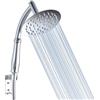 Voolan Soffione Doccia Voolan Rain con Braccio Doccia Portatile, Soffione Doccia a Cascata Rotondo ad Alta Pressione da 15cm con Kit di Supporto, Cromato