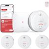 X-Sense Rilevatore di fumo collegato con stazione SBS50, allarme antincendio wireless interconnesso, sistema di sicurezza domestica, compatibile con App X-Sense, SD11-MR31