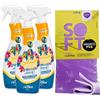 FEI FAN SET PULIZIA: 3x Detergente Multiuso Spray, Il Profumatore Igienizzante Superconcentrato, ARMONIE DI VANIGLIA, Rimuove Germi e Batteri, 48h Di Pulito Profumato 750ml + Panno In Lattice SOFT 30x30