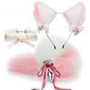 Generic Sexy Anal Plug Complete Sex Toy Cat Ear Headband Cos Fox Tail Anal Plug Role Play Unisex Smooth Anal Plug Sex Toy Orgasm 18(3-piece set pink)