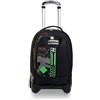Seven S.p.a. Trolley Scuola JACK SEVEN 2 RUOTE - HALF BLACK, Verde + Copritrolley Antipioggia Impermeabile