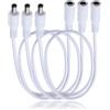 KUOQIY 3 Pezzi 0.5m 5.5x2.1 mm 24V 12V Cavi di Prolunga per Alimentazione DC, DC Cavo Estensione Maschio a Femmina 22AWG, per Telecamera Sicurezza CCTV, DVR, Bianco