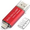 BORLTER CLAMP 256GB Chiavetta USB 3.0 Tipo C, 2 in 1 Pen Drive (USB C e USB 3.0) OTG Memoria Flash, USB Flash Drive per Tipo C Android Smartphone/Tablet/Computer (Rosso)