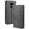 Dedux Portafoglio Custodia Cover Compatibile con LG K40S, Cover per Biglietti da Visita in Pelle Retro con Chiusura Magnetica Premium Pu Flip, Nero