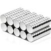 Keukenket 100 magneti rotondi al neodimio, 10 x 3 mm, argento, forti calamite frigo per artigianato industriale, armadio da cucina, 100 pezzi
