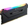 Corsair Vengeance PRO RGB modulo da 8 GB (1 x 8 GB) DDR4 3600 (PC4-28800) C18 1,35 V, ottimizzato AMD Ryzen - Nero