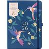 BusyB Busy B A5 2026 Diary - Busy Life Weekly Planner Journal - Life Diary for Students, Teachers, Work & More with Dual Schedules, Year Calendar, Pen Loop, Pockets & Elastic Closure Band - Birds Print