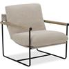 Kislot Oversized Sling Accent Chair Metal Frame Armchair with Removable Cushion for Living Room Bedroom Office Apartment
