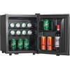 METRO Professional Frigo-Minibar GMB1045B, 45 L, 2 Ripiani Regolabili, Illuminazione Interna a LED, Silenzioso, Nero