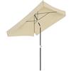 Outsunny Ombrellone da Giardino 2x2 m per Terrazza e Giardino con Tettuccio Quadrato, Design Regolabile e Portatile, Bianco Crema