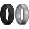 King Will Fede nuziale da uomo in silicone - anello ultra sottile da 1,8 mm con colore metallico brillante Muti | Design interno con impugnatura comoda | anello in gomma ipoallergenica per palestra