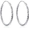 YAFEINI Orecchini Cerchio in Argento Sterling 925 Diamond Cut Infinito Cerchio per Donna, diametro 30mm (Orecchini Cerchio 30mm)