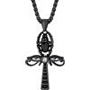 Bestyle Collana Horus Croce Egizia Ankh Uomo Donna Collana Uomo Occhio di Horus Occhio di Horus Nero 50+5cm Regolabile