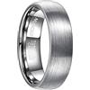 NUNCAD 7 mm Argento Fede Nuziale Anello Semplice in Tungsteno con Smussato Lucidati e Spazzolato Uomo Comoda Taglia 13.25