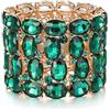 EVER FAITH Bracciale da Sposa con Strass per Festa di Matrimonio, Scintillante Braccialetto Elastico Regolabile in Cristallo per Le Donne