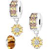 LNQOBU Clip/Stopper Charms per Bracciale Argento 925 Pave Cubic Zirconia Bead Stella Luna Farfalla Blu Gioielli Regalo per Donna