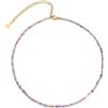 MARLION JEWELS Collana da donna lunga con perline colorate. Collana in acciaio da donna placcato oro o argento. Collane lunghe donna particolari. Gioielli da catenina argento (Ametista viola, Placcato argento)