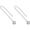 VLNET Vestopazzo orecchini pendenti micro catena con cuore e brillanti placcato in argento e oro.Lavorazione artigianale.Nickel tested.Taglia unica (catena cuore argento)