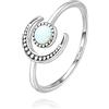 MARLION JEWELS Anelli da donna in argento 925 a forma di luna etnica. Anello da donna in argento 925 con finitura argento o oro. Gioielli ideali per coppia e fidanzati, regali per amiche... Anelli coppia