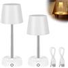 Mineup 2 Pezzi Lampade Da Tavolo Regolabile In Altezza, Lampade da Tavolo Senza Fili,Lampada Da Scrivania a LED Dimmerabile, lampada da tavolo a batteria per comodino, camera da letto, soggiorno