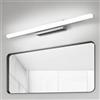 SUZNIU Luce Specchio Bagno Led, 60CM Luce per Specchio Bagno IP44 Freddo 6000K Led del, 10W luminosa Lampada Armadio Illuminazione Impermeabile Argento