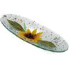 SOSPIRI VENEZIA Svuotatasca Piatto Soprammobile Decoro Floreale Vetro Murano Centrotavola Arredo Casa Idea Regalo Realizzato a Mano Made Italy (cm 28X11 Ovale)