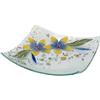 SOSPIRI VENEZIA Svuotatasca Piatto Soprammobile Decoro Floreale Vetro Murano Centrotavola Arredo Casa Idea Regalo Realizzato a Mano Made Italy (cm19X19 Quadrato)